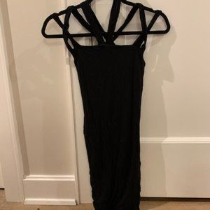New S Black Strappy Dress